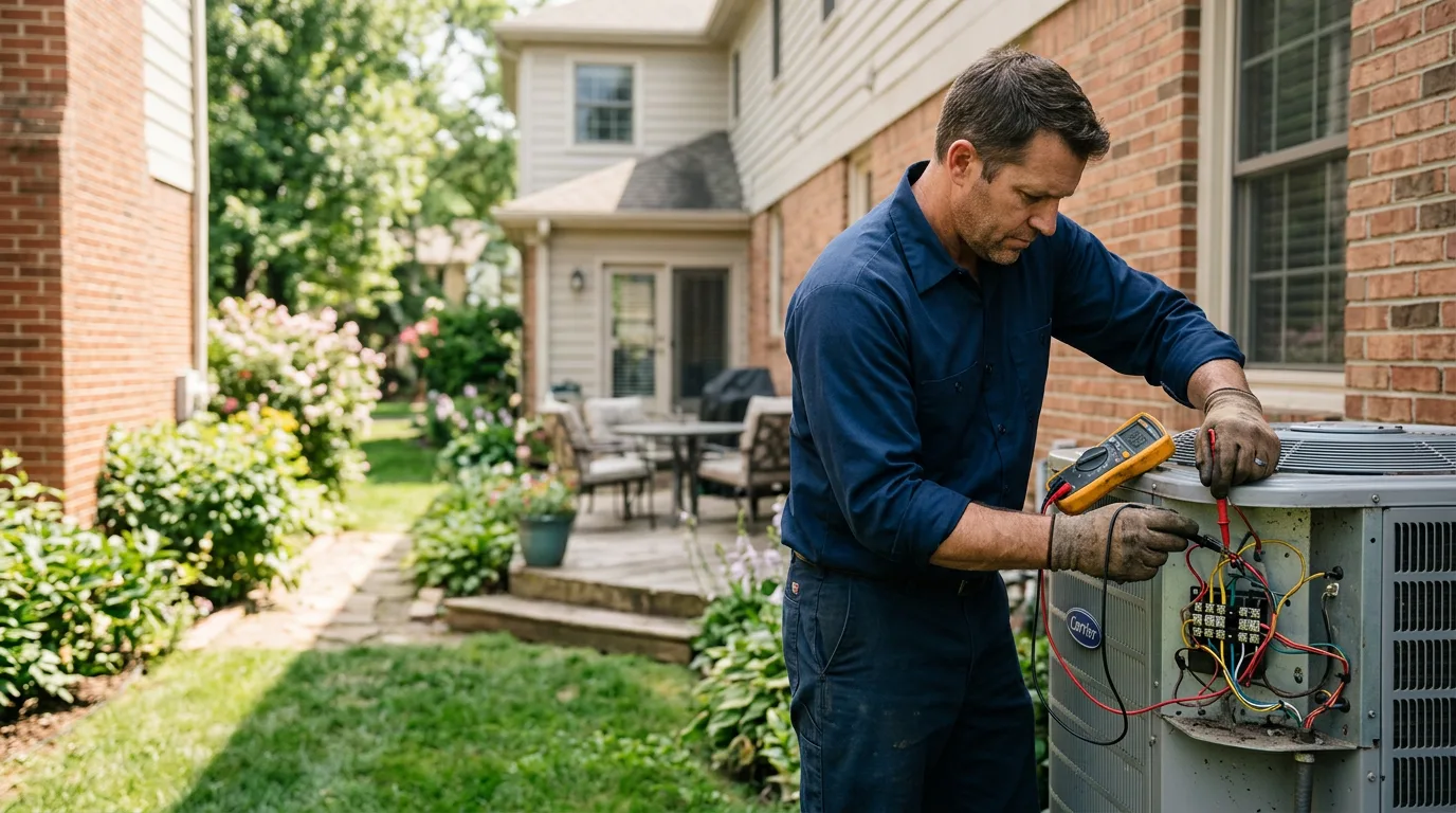 HVAC technician working near Machesney Park, IL